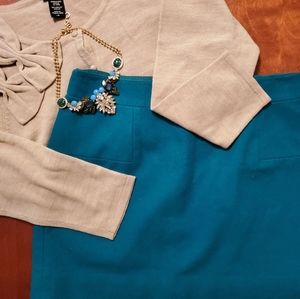 Jcrew Jade Green Wool Miniskirt